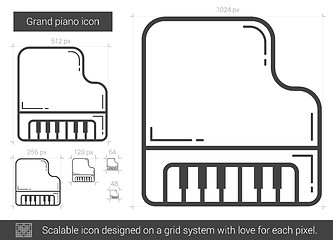 Image showing Grand piano line icon.