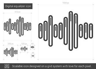 Image showing Digital equalizer line icon.