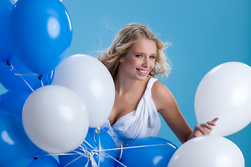 Image showing Young Woman With Balloons