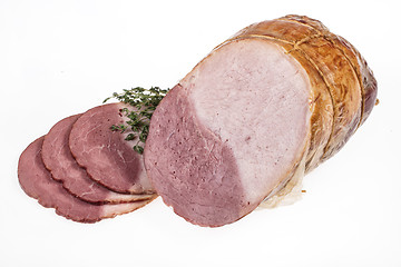 Image showing Piece Of Ham On White