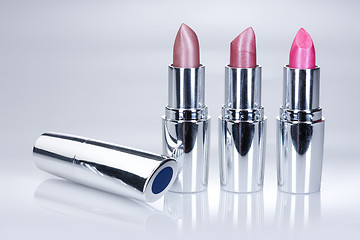 Image showing Metal Tubes With Lipstick