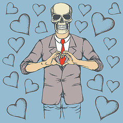 Image showing Skull Valentine day vector concept