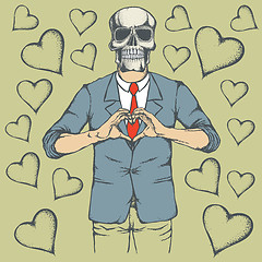 Image showing Skull Valentine day vector concept