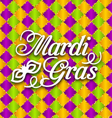 Image showing Pattern Background with Ornamental Text for Mardi Gras