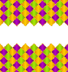 Image showing Abstract Pattern for Mardi Gras wirh Green, Purple, Yellow Colors