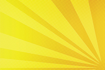 Image showing Yellow rays comic pop art background