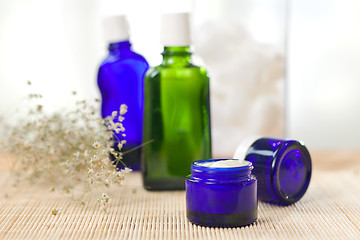 Image showing colorful glass bottles