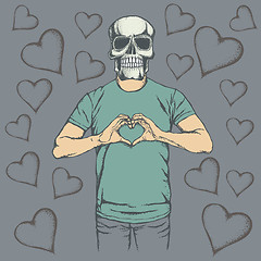 Image showing Skull Valentine day vector concept