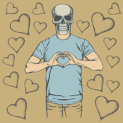 Image showing Skull Valentine day vector concept