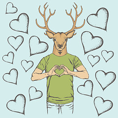 Image showing Deer Valentine day vector concept