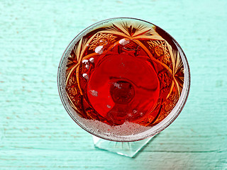 Image showing glass of red sparkling wine