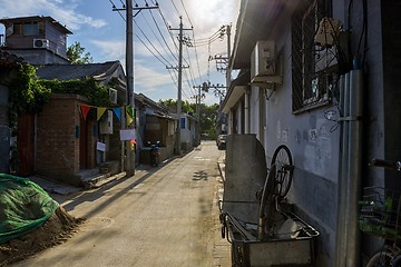 Image showing Back alley with Hutongs in Beijing