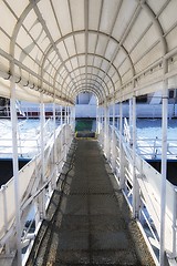 Image showing Hallway of steel frames angle shot