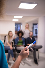 Image showing close up of teacher hand with marker