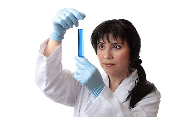 Image showing Scientist holding test tube