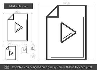 Image showing Media file line icon.