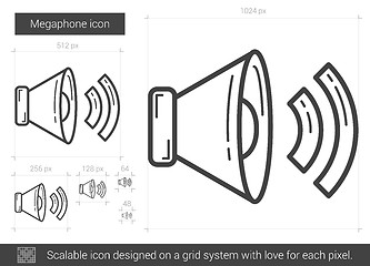 Image showing Megaphone line icon.
