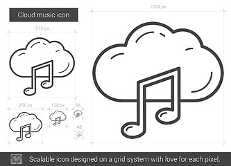 Image showing Cloud music line icon.