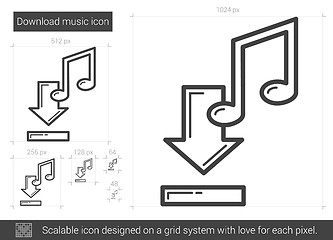 Image showing Download music line icon.