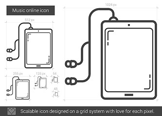 Image showing Music online line icon.