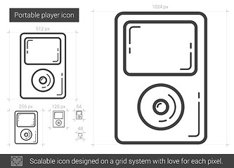 Image showing Portable player line icon.