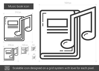 Image showing Music book line icon.