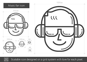 Image showing Music fan line icon.