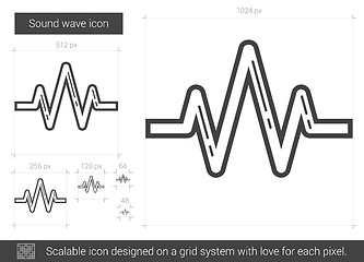 Image showing Sound wave line icon.