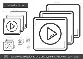 Image showing Video files line icon.