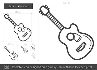 Image showing Jazz guitar line icon.