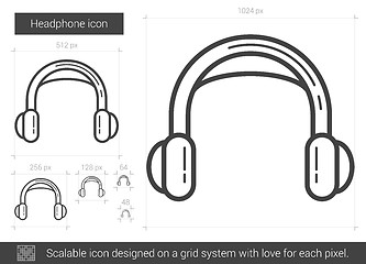 Image showing Headphone line icon.