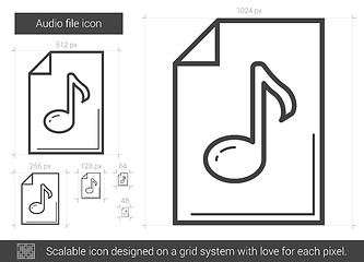 Image showing Audio file line icon.