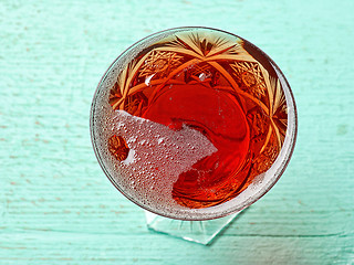 Image showing glass of red sparkling wine