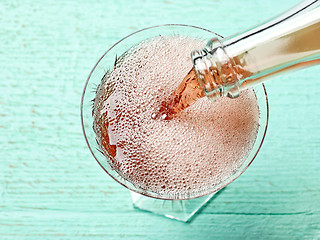 Image showing glass of red sparkling wine