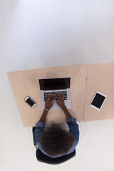 Image showing top view of informal african american Businesswoman