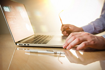 Image showing The hands on the keyboard