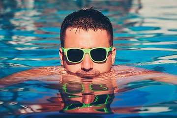 Image showing Sunny day in the pool