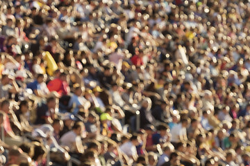 Image showing Blurred crowd in stadium