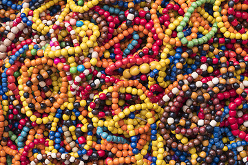 Image showing Colorful wooden beads