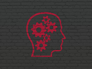 Image showing Business concept: Head With Gears on wall background