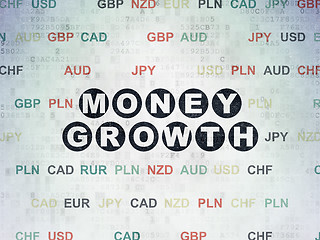 Image showing Banking concept: Money Growth on Digital Data Paper background