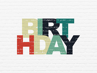 Image showing Holiday concept: Birthday on wall background