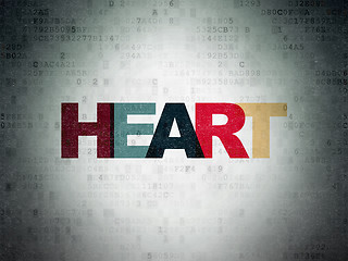 Image showing Healthcare concept: Heart on Digital Data Paper background