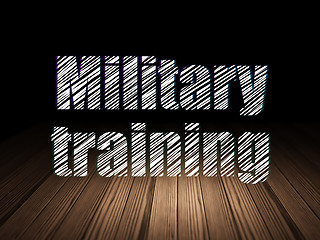 Image showing Learning concept: Military Training in grunge dark room