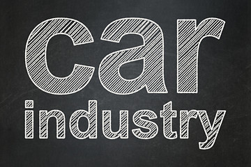 Image showing Manufacuring concept: Car Industry on chalkboard background