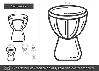 Image showing Djembe line icon.