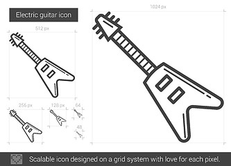 Image showing Electric guitar line icon.