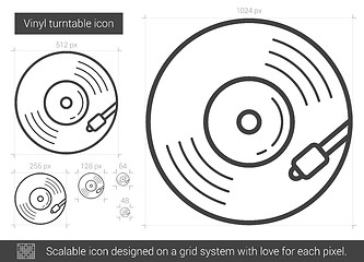 Image showing Vinyl turntable line icon.