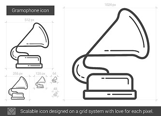 Image showing Gramophone line icon.