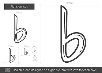 Image showing Flat sign line icon.